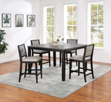 Elodie Grey/Black 5-Piece Counter Height Dining Set with Extension Leaf