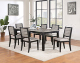 Elodie Grey/Black 7-Piece Dining Set with Extension Leaf