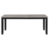 Elodie Black Rectangular 78-inch Extension Leaf Dining Table
