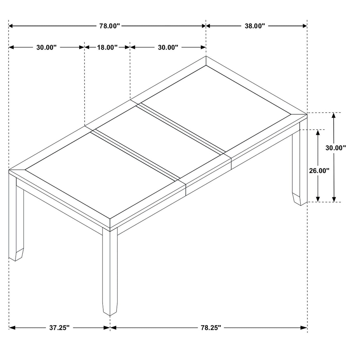 Elodie Gray and Black Rectangular Dining Table with Extension Leaf by Coaster at Eve Furniture