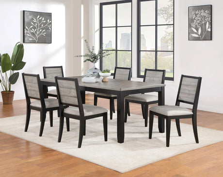 Elodie Gray and Black Rectangular Dining Room Set with Extension Leaf by Coaster at Eve Furniture