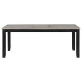 Elodie Gray and Black Rectangular Dining Table with Extension Leaf by Coaster at Eve Furniture