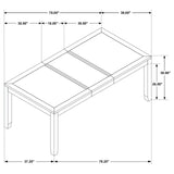 Elodie Gray and Black Rectangular Dining Table with Extension Leaf by Coaster at Eve Furniture