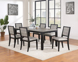 Elodie Gray and Black Rectangular Dining Table with Extension Leaf by Coaster at Eve Furniture
