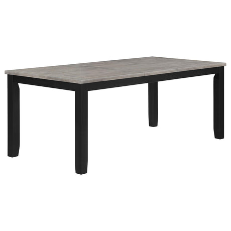 Elodie Grey/Black Rectangular Dining Table with Extension Leaf