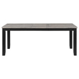 Elodie Grey/Black Rectangular Dining Table with Extension Leaf