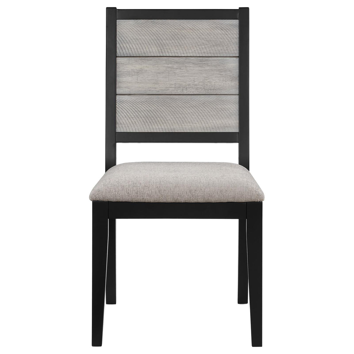 Elodie Upholstered Padded Seat Dining Side Chair Dove Grey and Black (Set of 2)