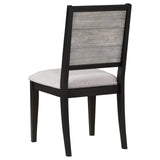 Elodie Upholstered Padded Seat Dining Side Chair Dove Grey and Black (Set of 2) by Coaster at Eve Furniture