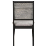 Elodie Upholstered Padded Seat Dining Side Chair Dove Grey and Black (Set of 2) by Coaster at Eve Furniture