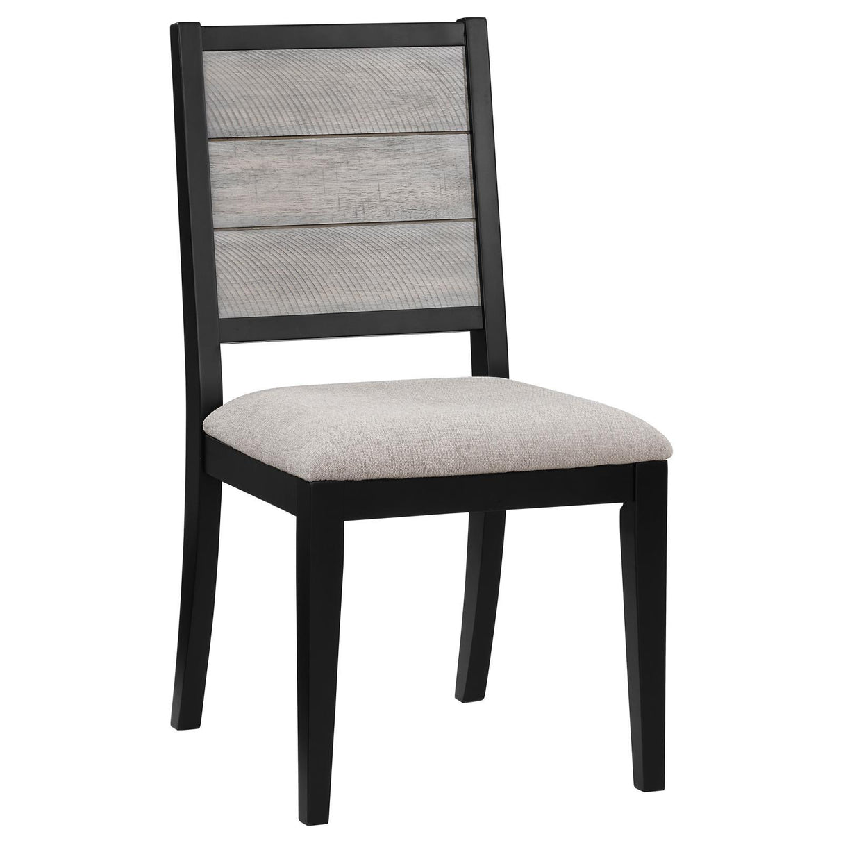Elodie Upholstered Padded Seat Dining Side Chair Dove Grey and Black (Set of 2) by Coaster at Eve Furniture