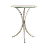 Eloise Chrome Round Accent Table with Curved Legs by Coaster at Eve Furniture