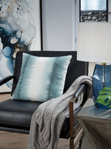 Elonwich Teal/White Pillow by ASHLEY FURNITURE at Eve Furniture