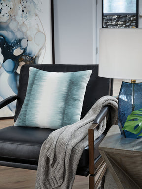 Elonwich Teal/White Pillow by ASHLEY FURNITURE at Eve Furniture