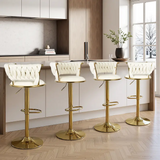 Elora Beige Adjustable Barstool (Set of 2) by Happy Homes at Eve Furniture