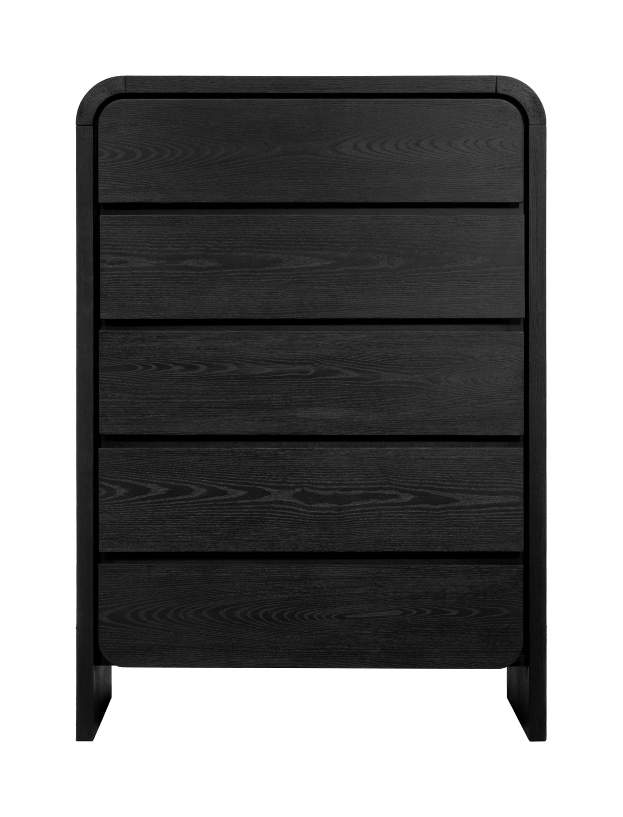 Elora Five Drawer Chest in Jet Black Ash by Modus Furniture at Eve Furniture