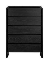 Elora Five Drawer Chest in Jet Black Ash by Modus Furniture at Eve Furniture