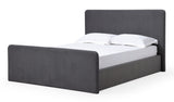 Elora Fully Upholstered Queen Platform Bed in Charcoal Velvet by Modus Furniture at Eve Furniture