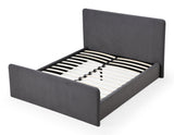Elora Fully Upholstered Queen Platform Bed in Charcoal Velvet by Modus Furniture at Eve Furniture