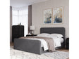 Elora Fully Upholstered Queen Platform Bed in Charcoal Velvet by Modus Furniture at Eve Furniture