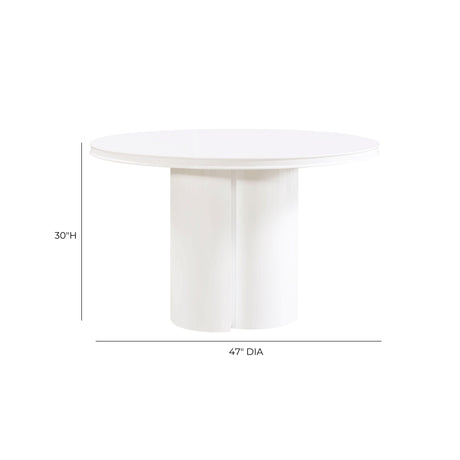 Elora Lacquer 47" Round Dining Table by TOV Furniture at Eve Furniture