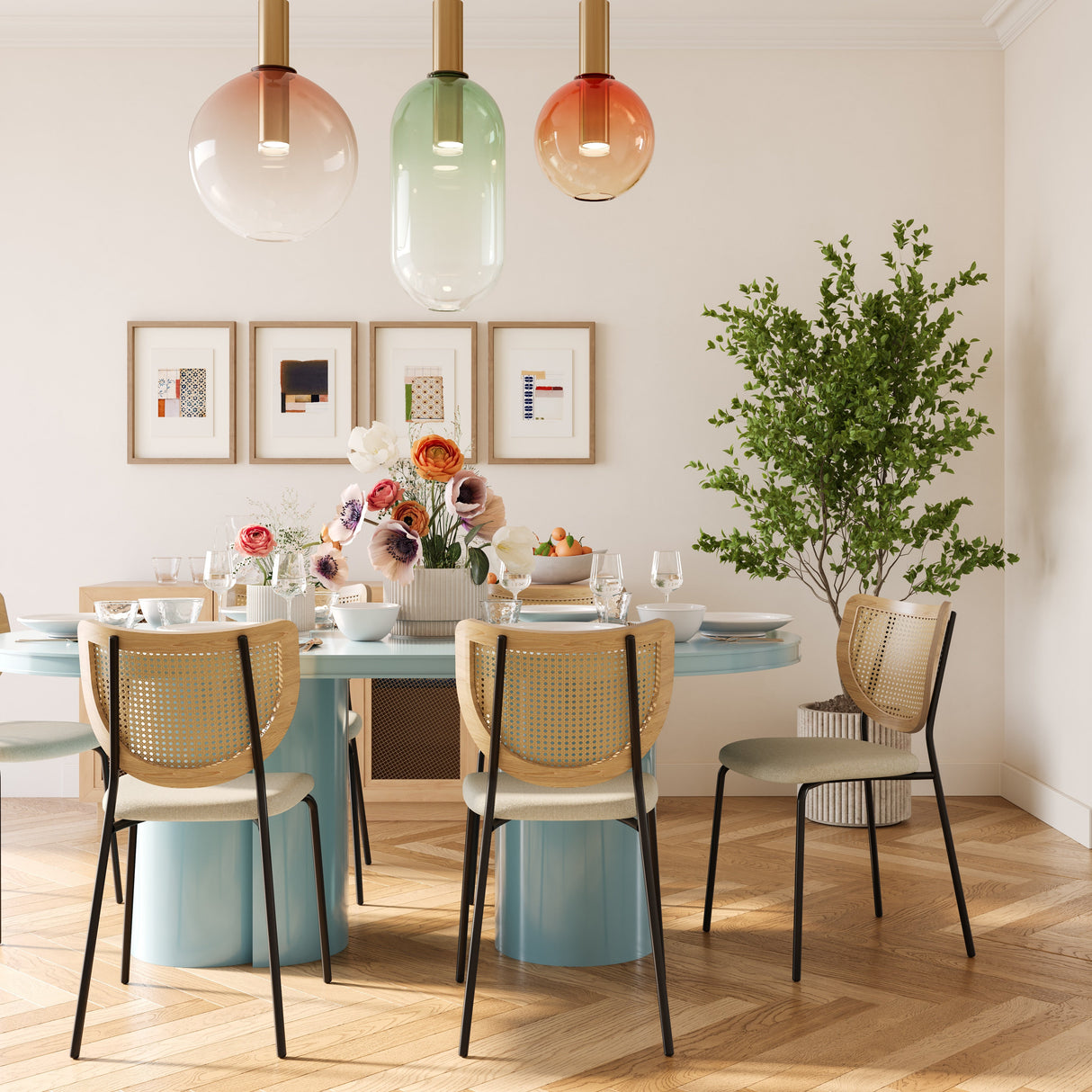 Elora Lacquer 79" Oval Dining Table by TOV Furniture at Eve Furniture