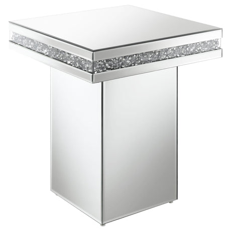 Elora Mirror Pedestal Square Top Accent Table by Coaster at Eve Furniture