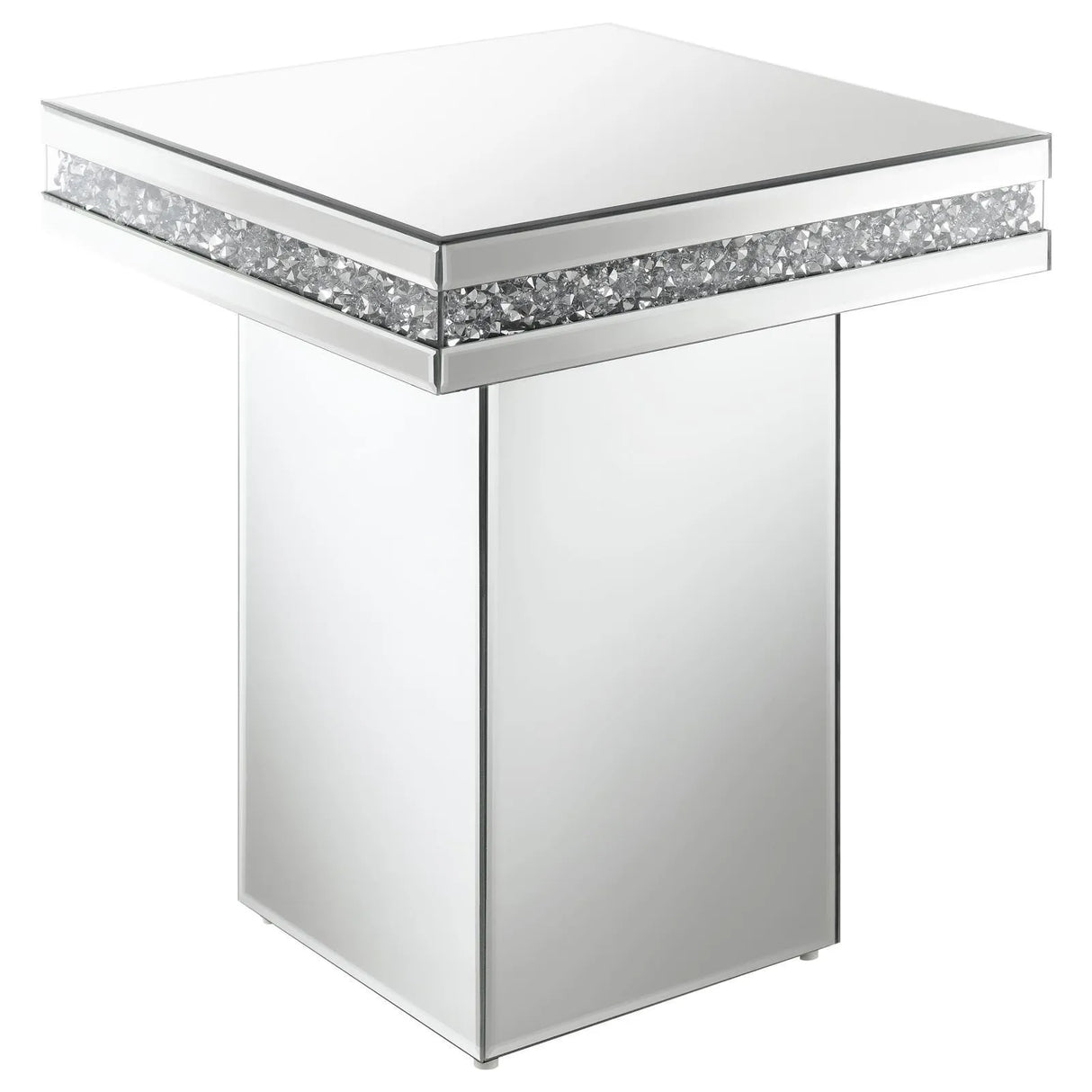 Elora Mirror Pedestal Square Top Accent Table by Coaster at Eve Furniture