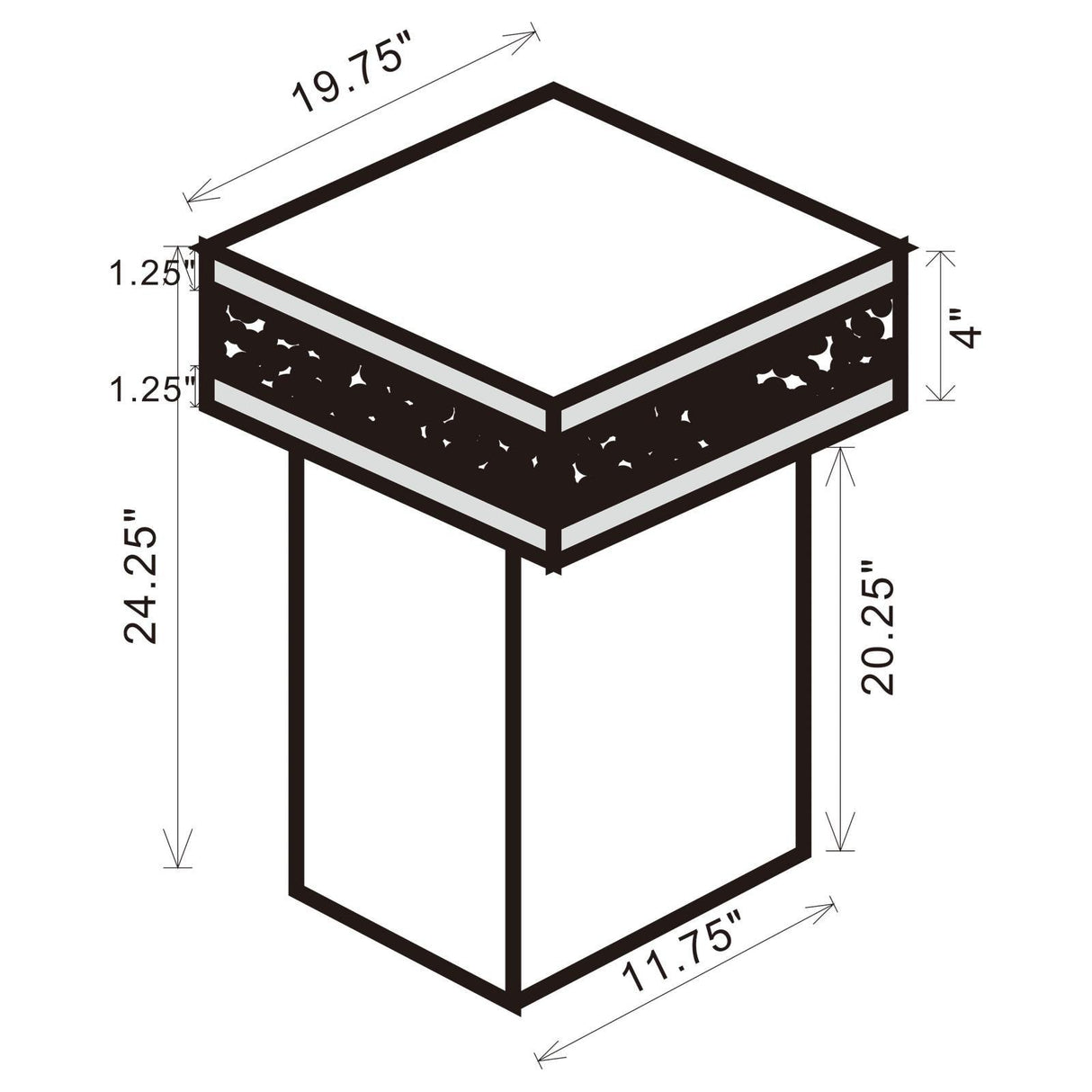 Elora Mirror Pedestal Square Top Accent Table by Coaster at Eve Furniture