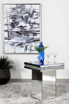 Elora Mirror Pedestal Square Top Accent Table by Coaster at Eve Furniture