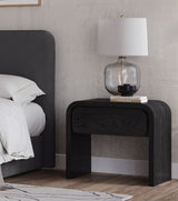 Elora One Drawer Nightstand in Jet Black Ash by Modus Furniture at Eve Furniture