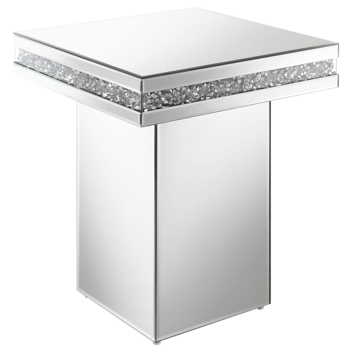 Elora Mirror Pedestal Square Top Accent Table