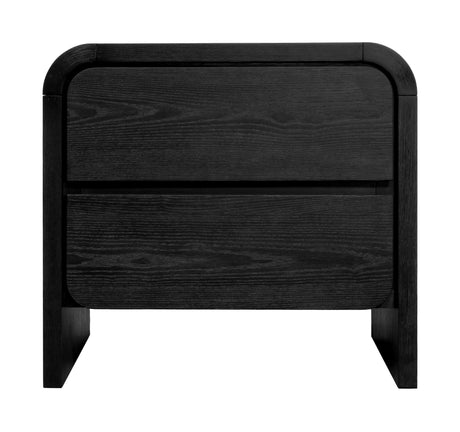 Elora Two Drawer Nightstand in Jet Black Ash by Modus Furniture at Eve Furniture
