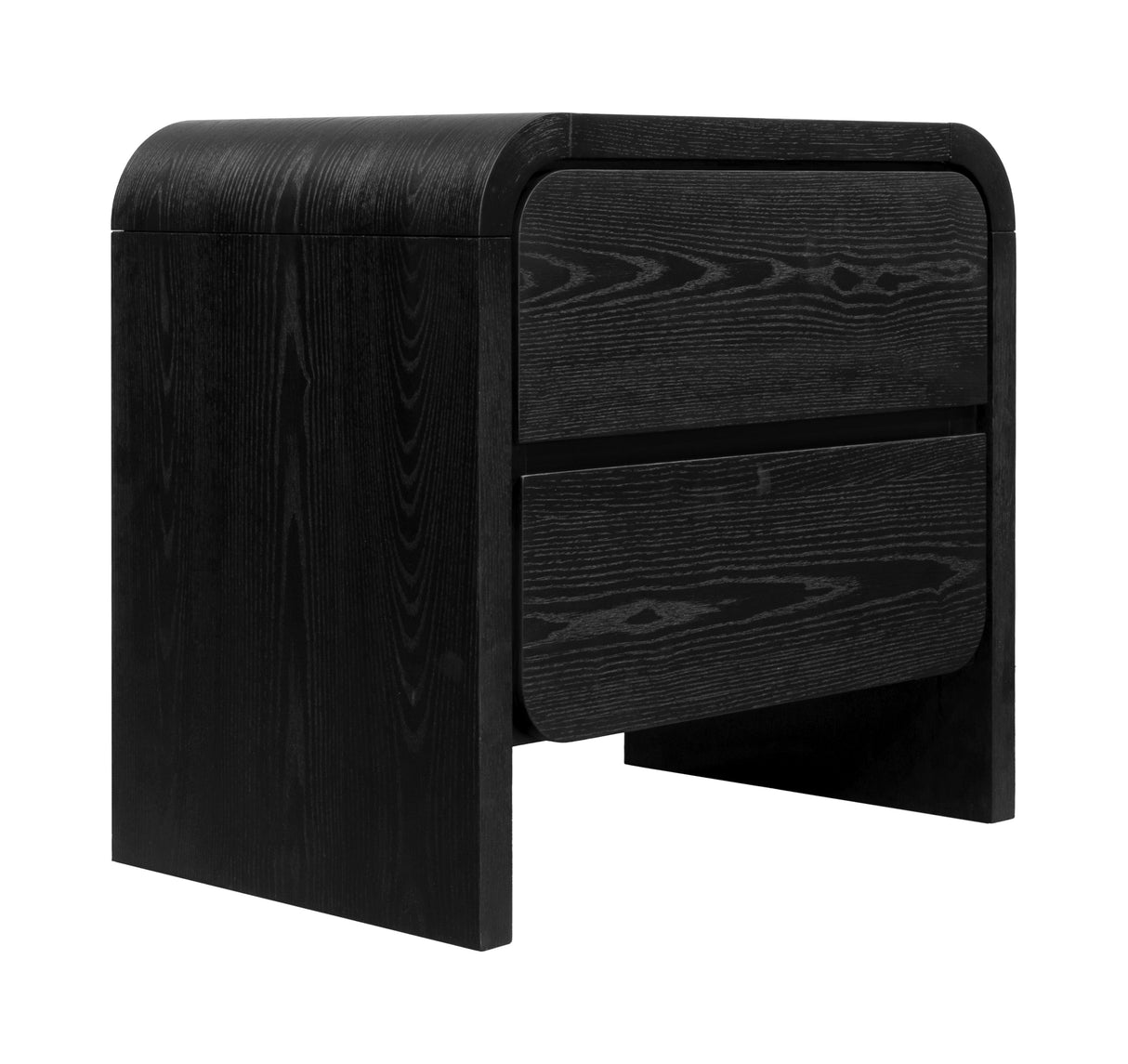 Elora Two Drawer Nightstand in Jet Black Ash by Modus Furniture at Eve Furniture