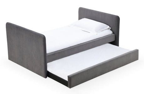 Elora Upholstered Daybed with Trundle in Charcoal Velvet by Modus Furniture at Eve Furniture