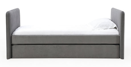 Elora Upholstered Daybed with Trundle in Charcoal Velvet by Modus Furniture at Eve Furniture