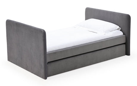 Elora Upholstered Daybed with Trundle in Charcoal Velvet by Modus Furniture at Eve Furniture