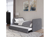 Elora Upholstered Daybed with Trundle in Charcoal Velvet