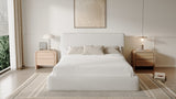 Elora Whitewashed Full Upholstered Platform Bed by Modus Furniture at Eve Furniture