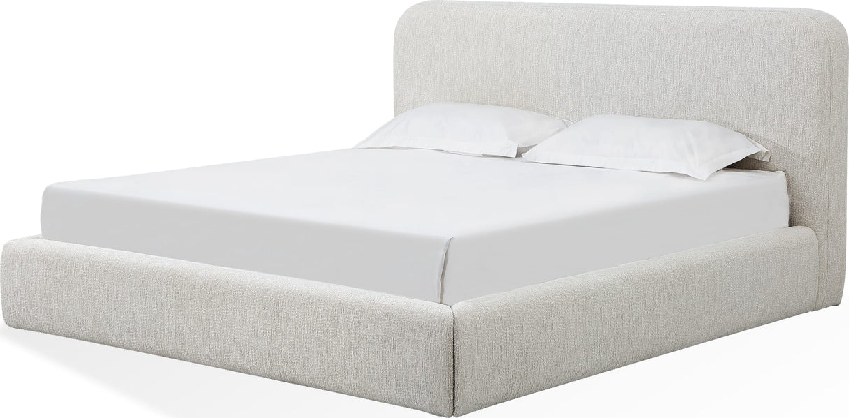 Elora Whitewashed King Upholstered Platform Bed by Modus Furniture at Eve Furniture