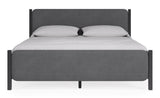 Elora Wood and Velvet California King Upholstered Bed in Jet and Charcoal by Modus Furniture at Eve Furniture