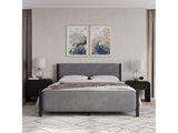 Elora Wood and Velvet Full Upholstered Bed in Jet and Charcoal by Modus Furniture at Eve Furniture