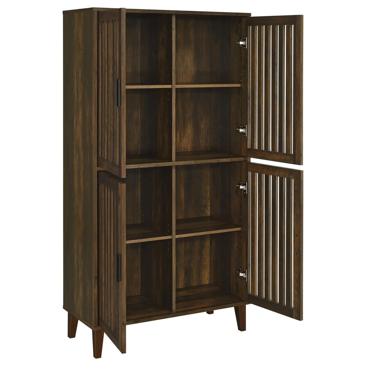 Elouise Dark Pine 4-Door Engineered Wood Tall Accent Cabinet