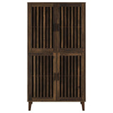 Elouise Dark Pine 4-Door Engineered Wood Tall Accent Cabinet