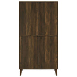 Elouise Dark Pine 4-Door Engineered Wood Tall Accent Cabinet