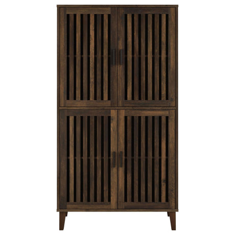 Elouise Dark Pine 4-Door Engineered Wood Tall Accent Cabinet by Coaster at Eve Furniture