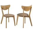 Elowen Dining Side Chair Light Walnut and Brown (Set of 2) by Coaster at Eve Furniture
