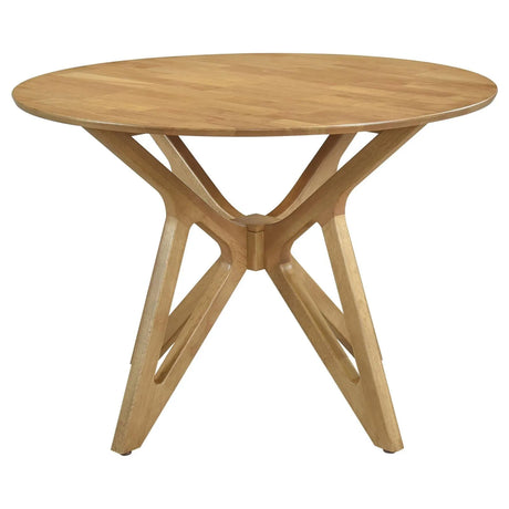 Elowen Light Walnut 5-Piece Round Solid Wood Dining Set by Coaster at Eve Furniture