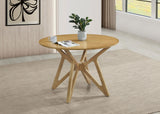 Elowen Light Walnut Round Solid Wood Dining Table by Coaster at Eve Furniture