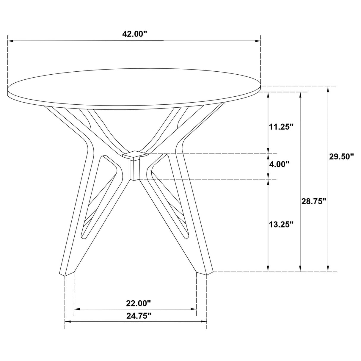 Elowen Round Solid Wood Dining Table Light Walnut