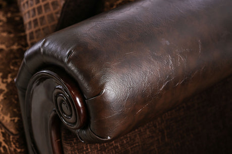 Elpis Brown/Espresso Sofa & Loveseat by Furniture of America at Eve Furniture